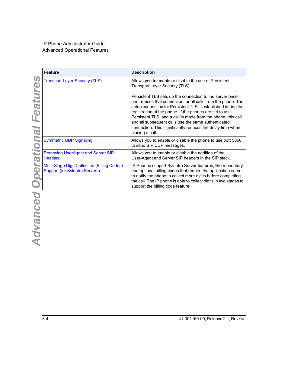 Advanced operational features | Aastra Telecom SIP 57I User Manual | Page 442 / 818