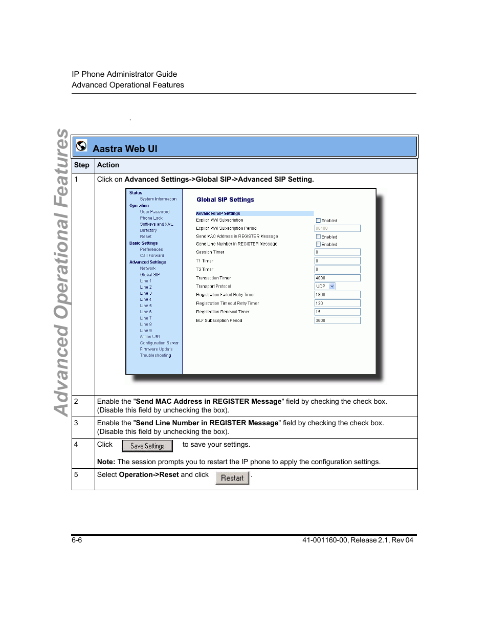 Advanced operational features | Aastra Telecom SIP 57I User Manual | Page 444 / 818