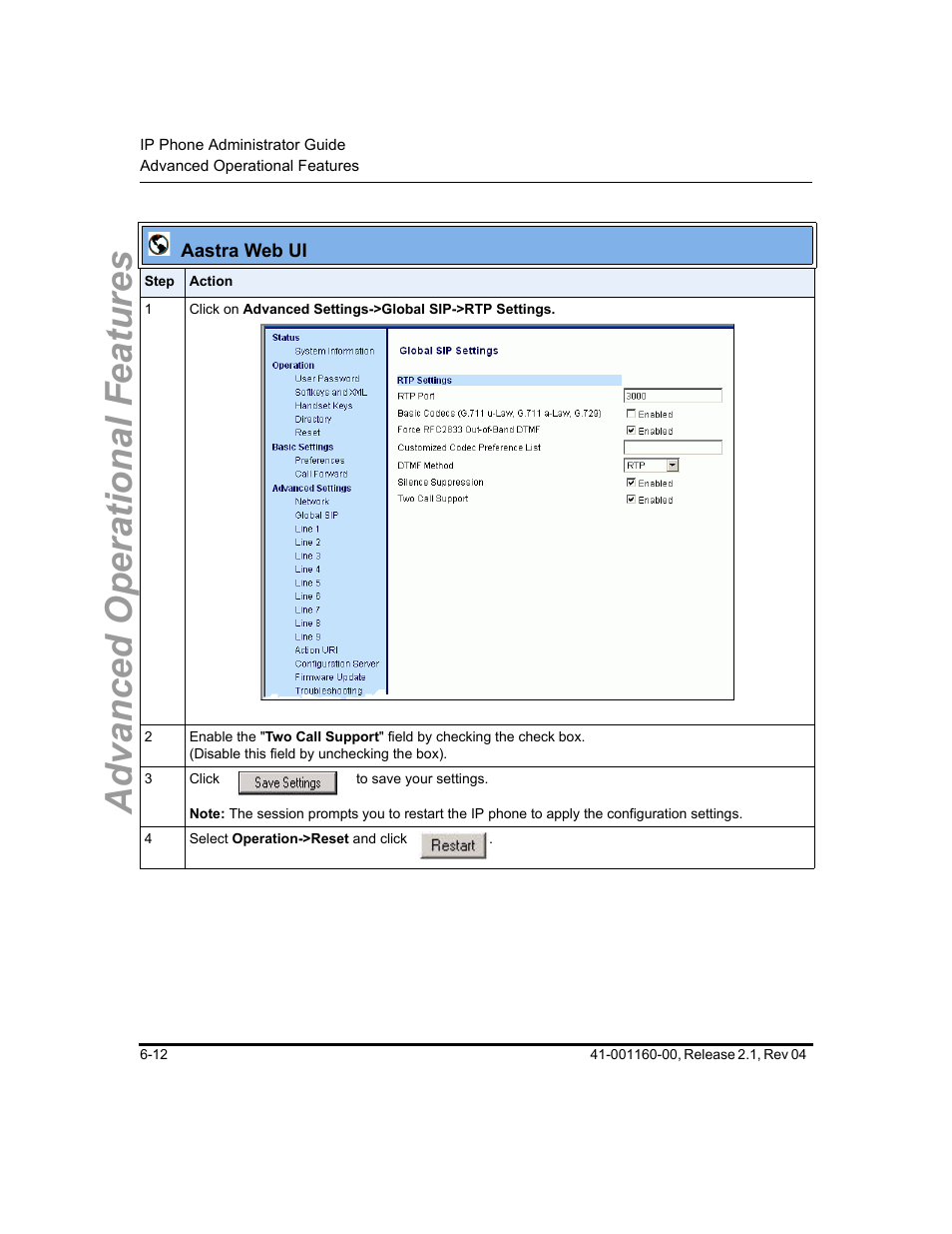 Advanced operational features | Aastra Telecom SIP 57I User Manual | Page 450 / 818