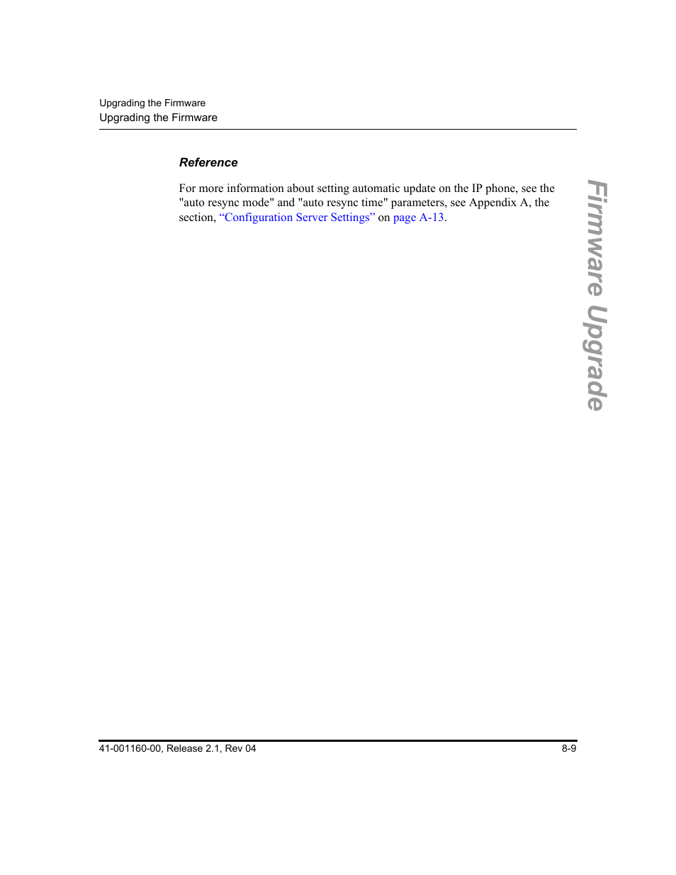 Reference, Firmware upgrade | Aastra Telecom SIP 57I User Manual | Page 485 / 818