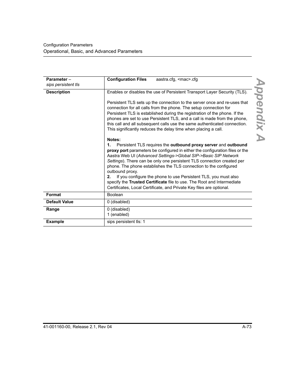 Appendix a | Aastra Telecom SIP 57I User Manual | Page 575 / 818