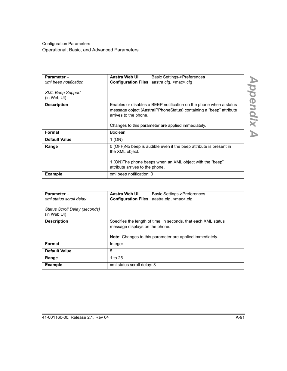 Appendix a | Aastra Telecom SIP 57I User Manual | Page 593 / 818