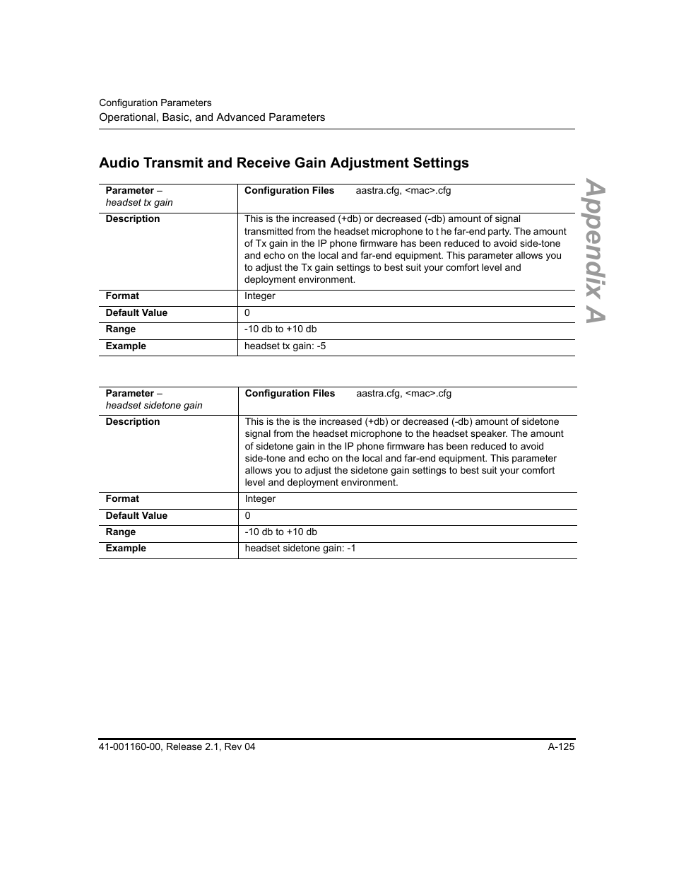 Appendix a | Aastra Telecom SIP 57I User Manual | Page 627 / 818