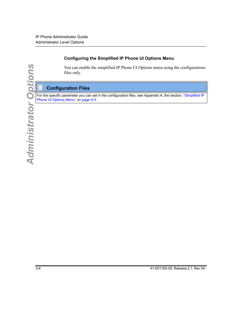 Administrator options | Aastra Telecom SIP 57I User Manual | Page 64 / 818