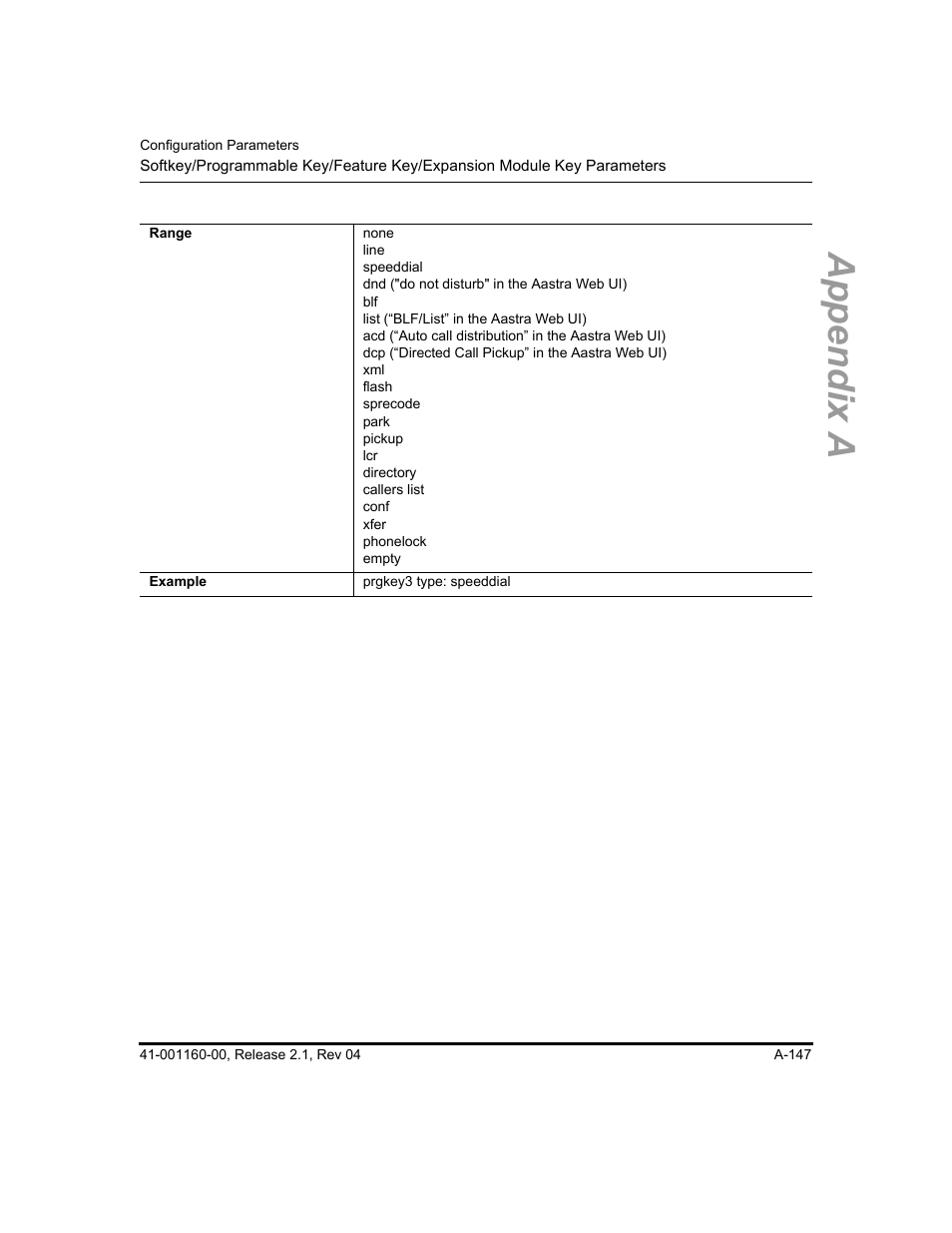 Appendix a | Aastra Telecom SIP 57I User Manual | Page 649 / 818