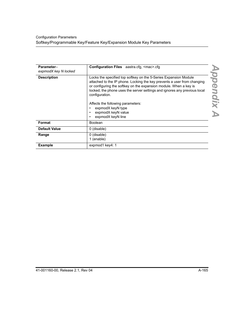 Appendix a | Aastra Telecom SIP 57I User Manual | Page 667 / 818
