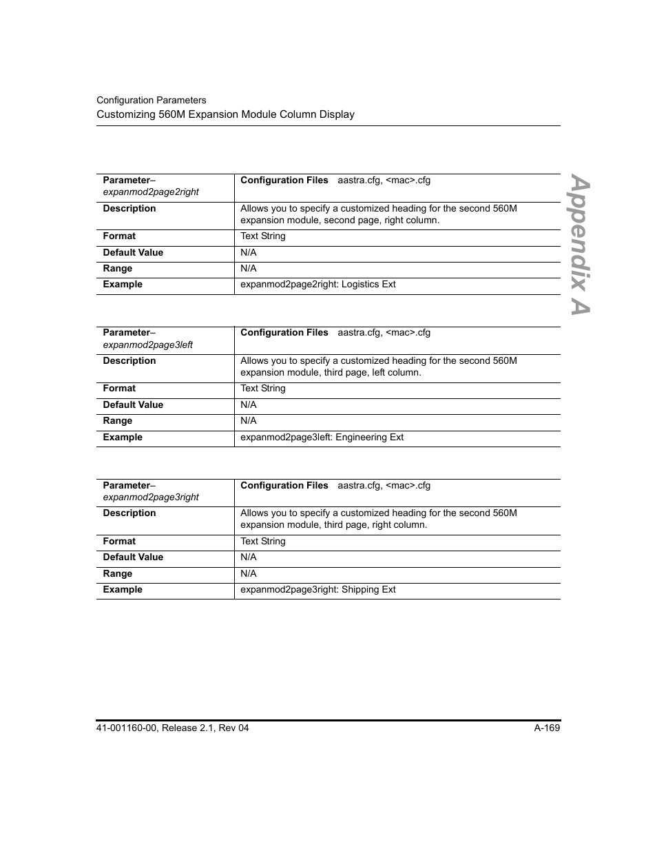 Appendix a | Aastra Telecom SIP 57I User Manual | Page 671 / 818
