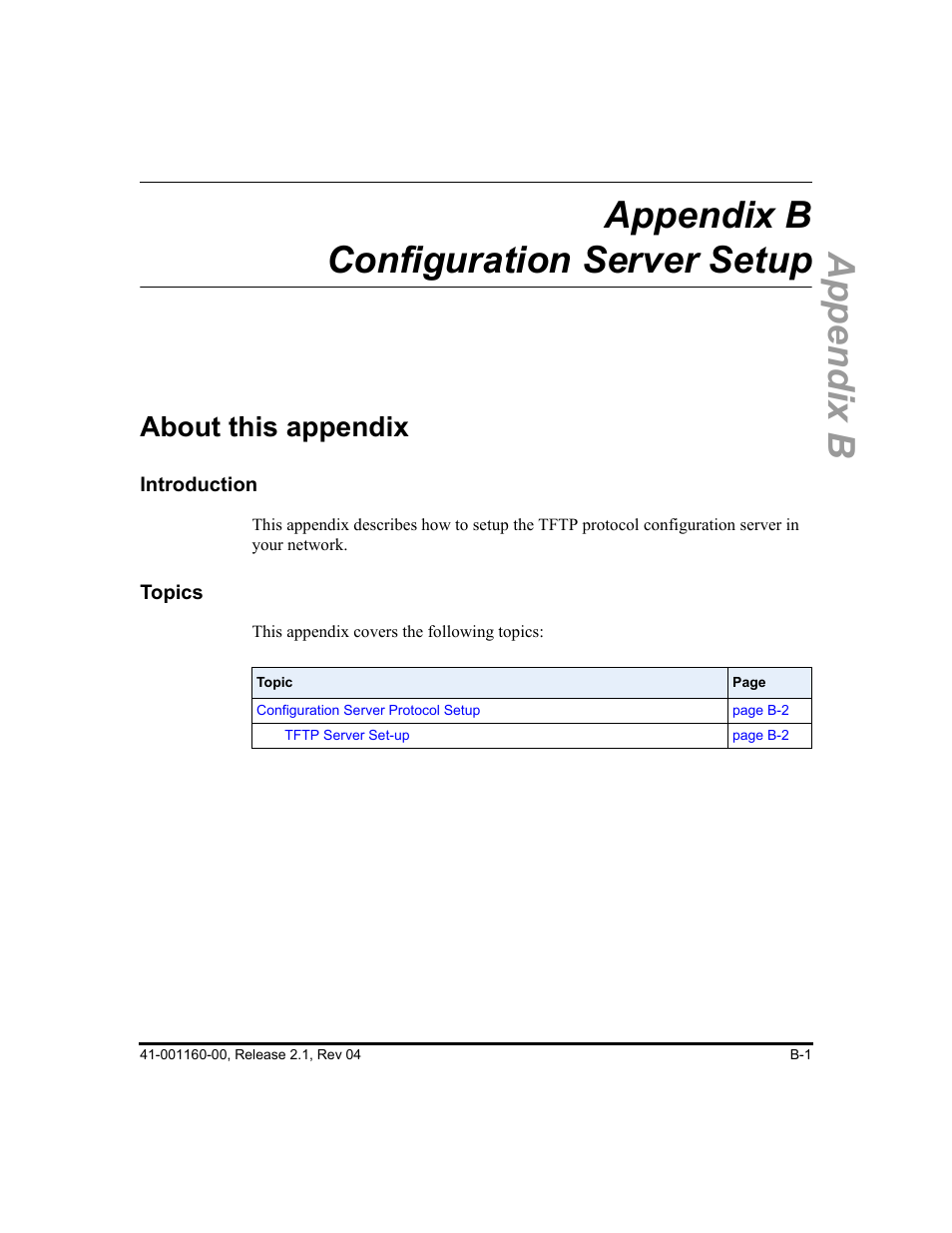 Appendix b configuration server setup, About this appendix, Appendix b | Appendix b, “configuration server, Setup | Aastra Telecom SIP 57I User Manual | Page 681 / 818
