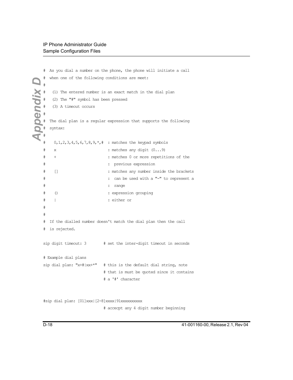 Appendix d | Aastra Telecom SIP 57I User Manual | Page 706 / 818