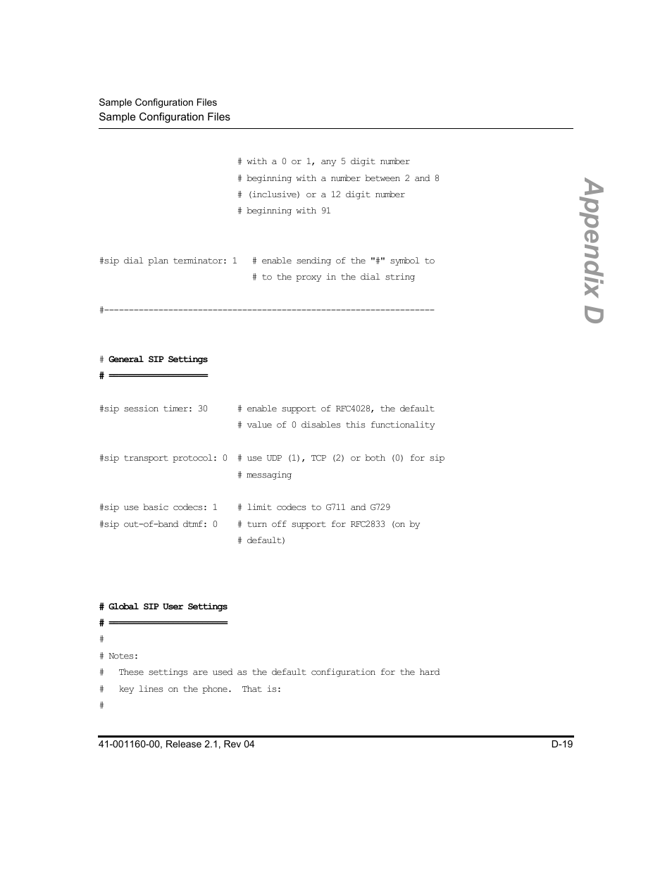 Appendix d | Aastra Telecom SIP 57I User Manual | Page 707 / 818