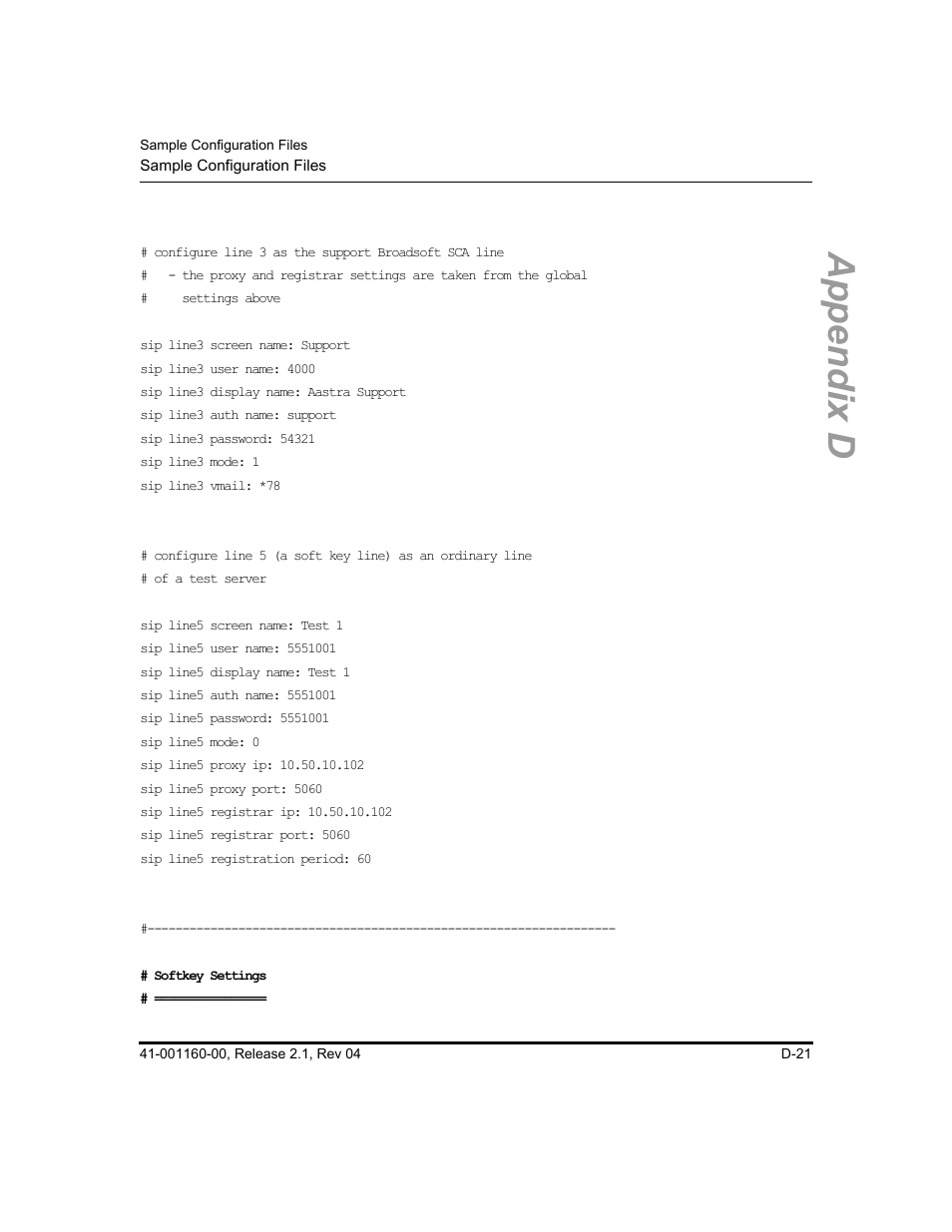 Appendix d | Aastra Telecom SIP 57I User Manual | Page 709 / 818