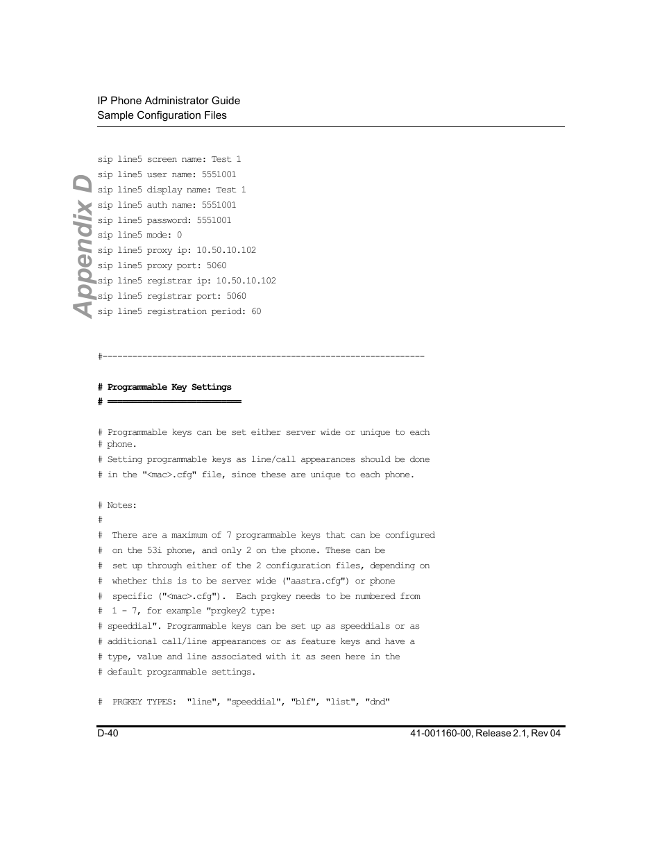 Appendix d | Aastra Telecom SIP 57I User Manual | Page 728 / 818