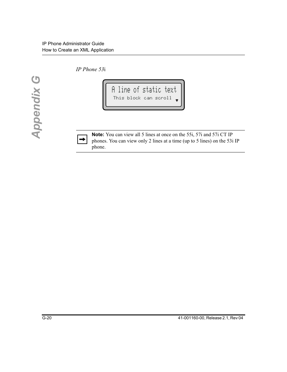Appendix g, A line of static text | Aastra Telecom SIP 57I User Manual | Page 758 / 818