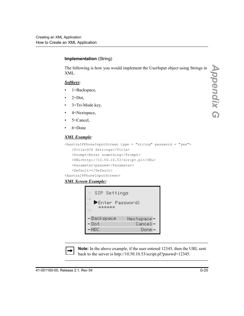 Implementation (string), Appendix g | Aastra Telecom SIP 57I User Manual | Page 763 / 818