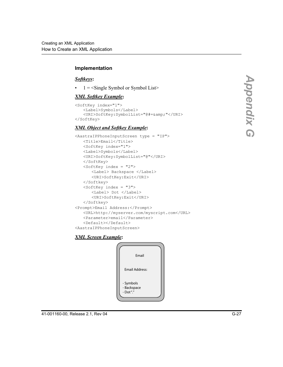 Implementation, Appendix g | Aastra Telecom SIP 57I User Manual | Page 765 / 818