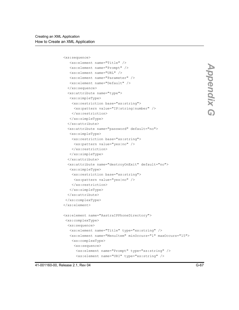 Appendix g | Aastra Telecom SIP 57I User Manual | Page 805 / 818