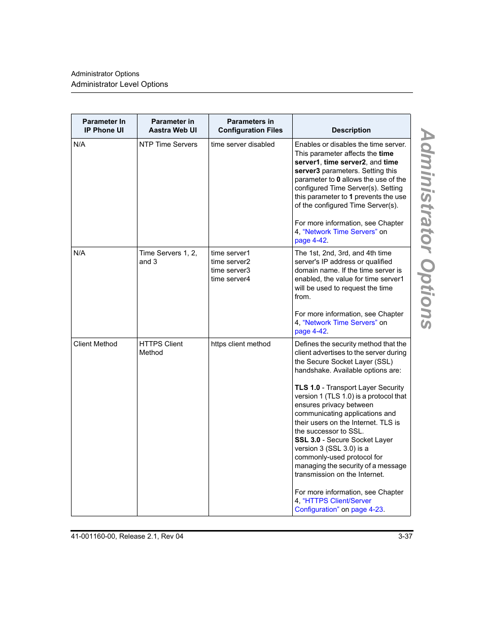 Administrator options | Aastra Telecom SIP 57I User Manual | Page 95 / 818