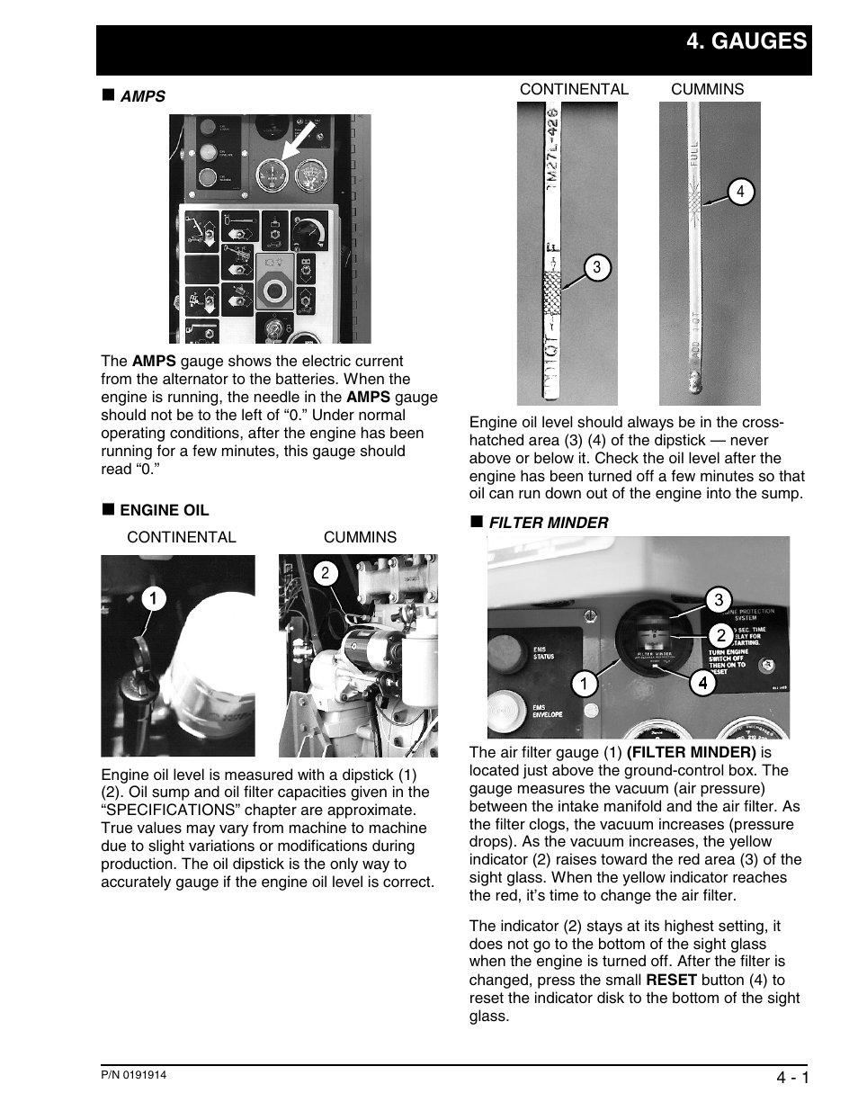 Gauges | Snorkel TB120 2001 User Manual | Page 25 / 90