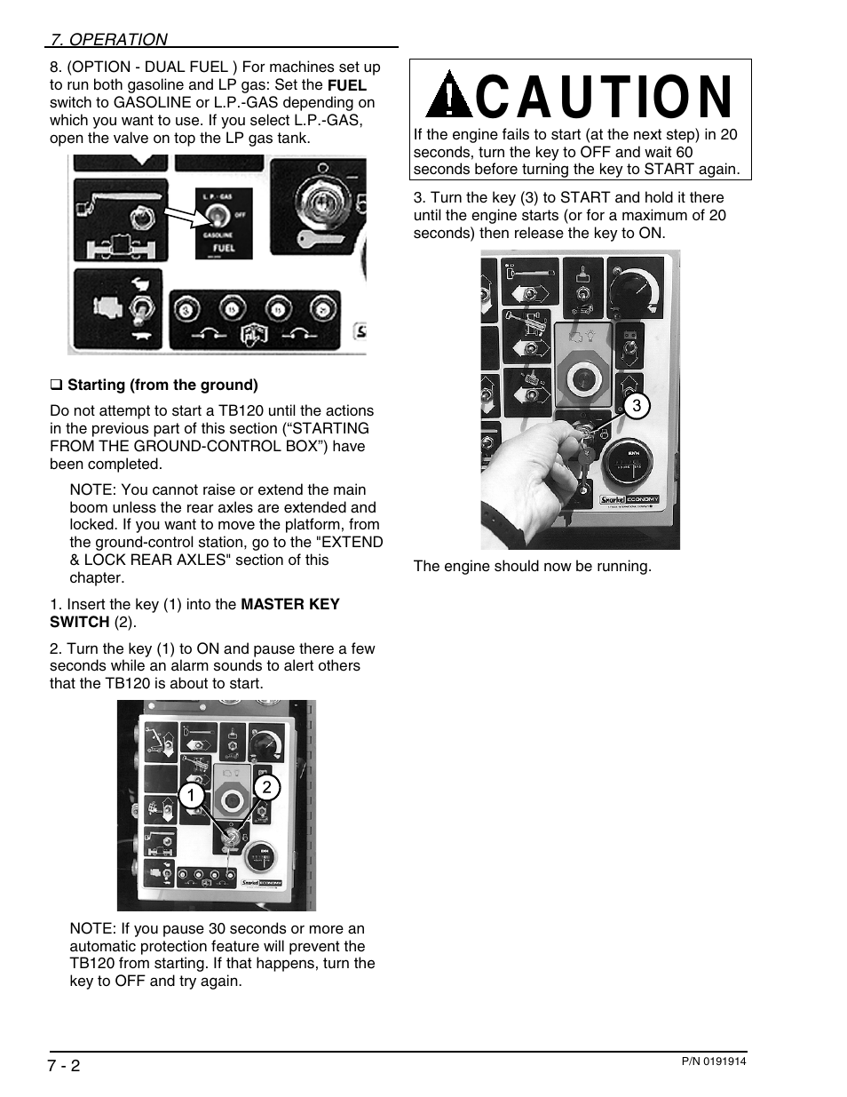 C a u tio n | Snorkel TB120 2001 User Manual | Page 37 / 90