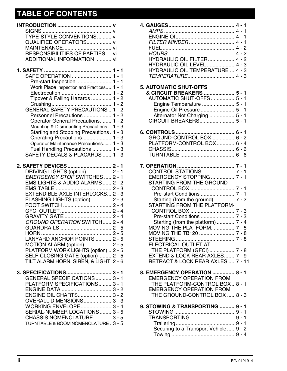 Snorkel TB120 2001 User Manual | Page 4 / 90