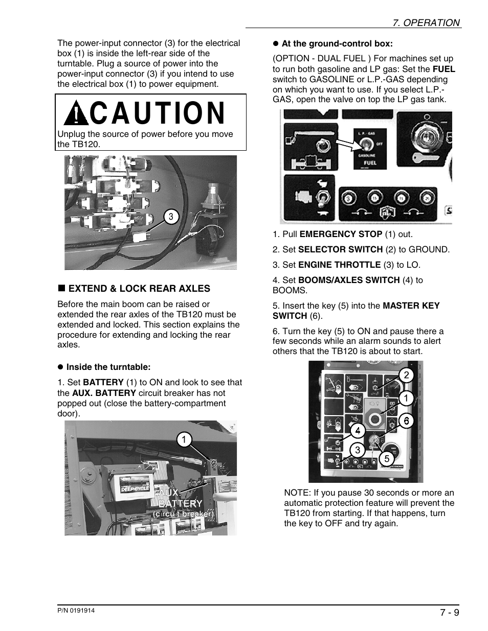 C a u tio n | Snorkel TB120 2001 User Manual | Page 44 / 90