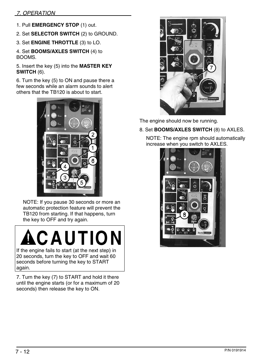 C a u tio n | Snorkel TB120 2001 User Manual | Page 47 / 90