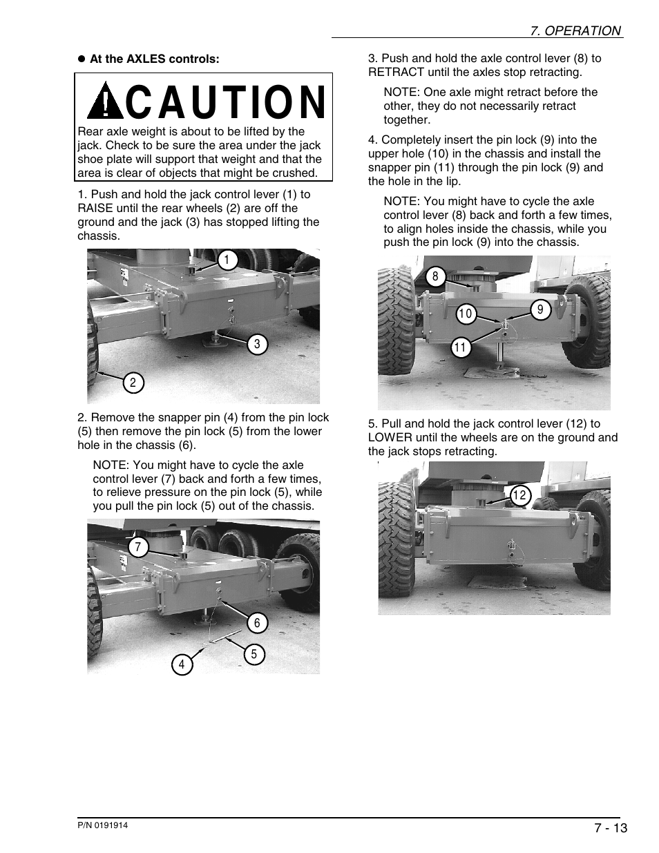 C a u tio n | Snorkel TB120 2001 User Manual | Page 48 / 90