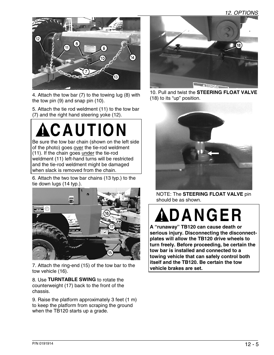 C a u tio n | Snorkel TB120 2001 User Manual | Page 80 / 90