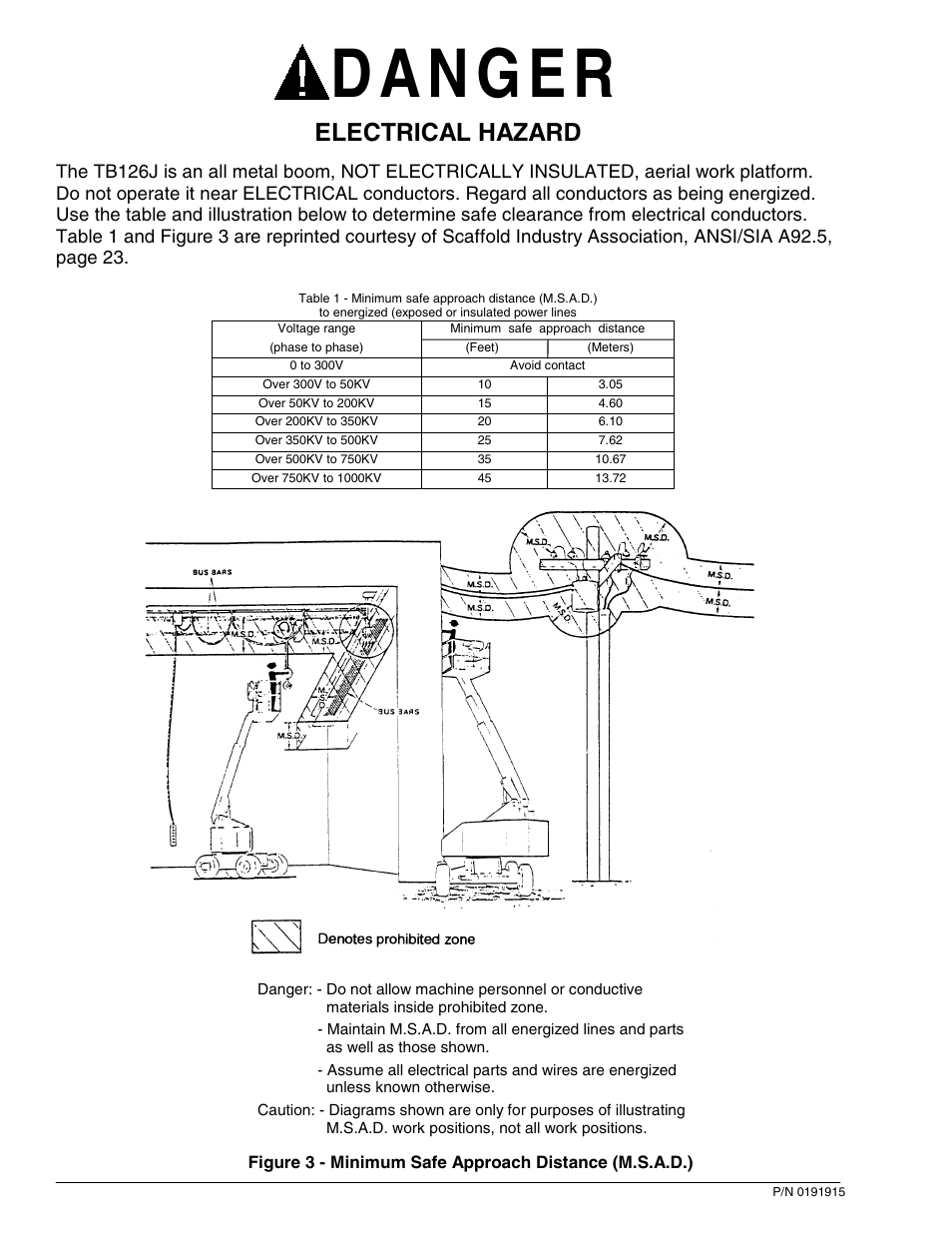 Electrical hazard | Snorkel TB126J User Manual | Page 2 / 83