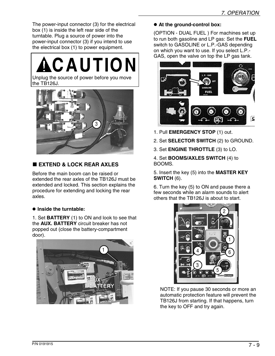 C a u tio n | Snorkel TB126J User Manual | Page 42 / 83
