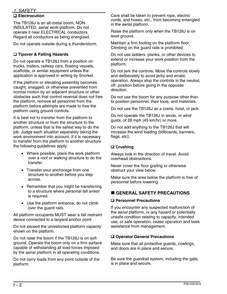 Snorkel TB126J User Manual | Page 8 / 83