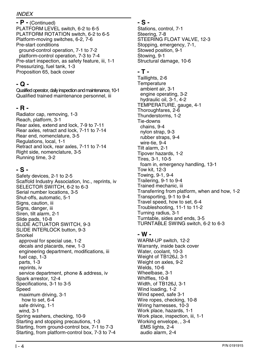 Snorkel TB126J User Manual | Page 81 / 83