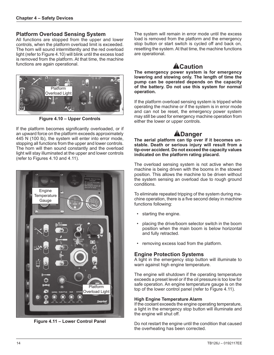 Caution, Danger | Snorkel TB126J CE User Manual | Page 18 / 70