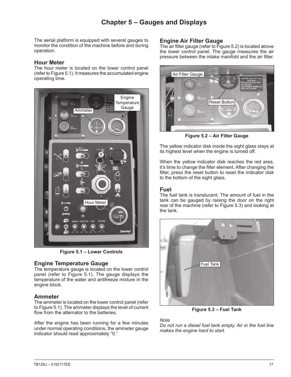 Chapter 5 – gauges and displays | Snorkel TB126J CE User Manual | Page 21 / 70