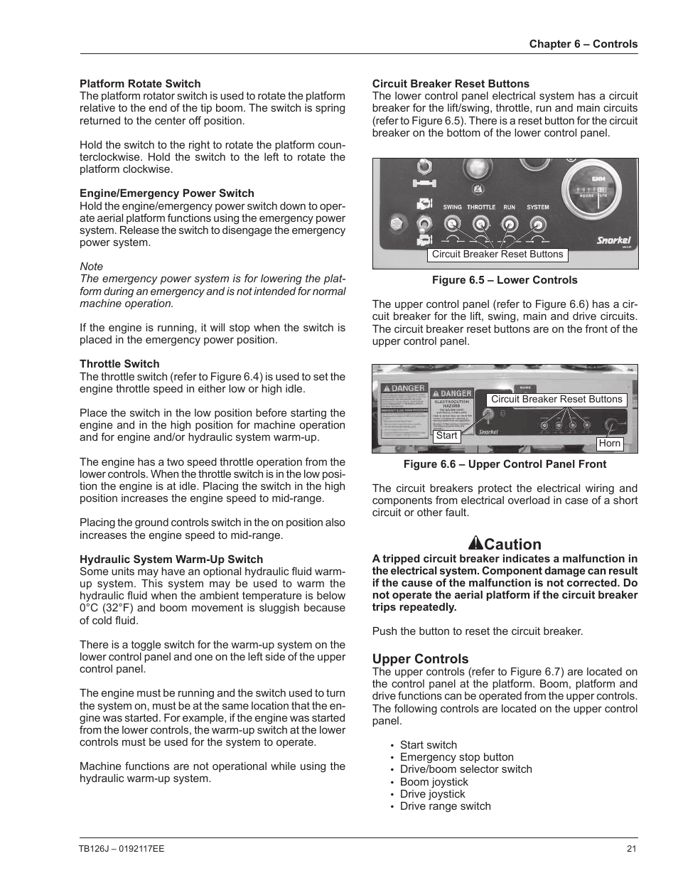 Caution | Snorkel TB126J CE User Manual | Page 25 / 70