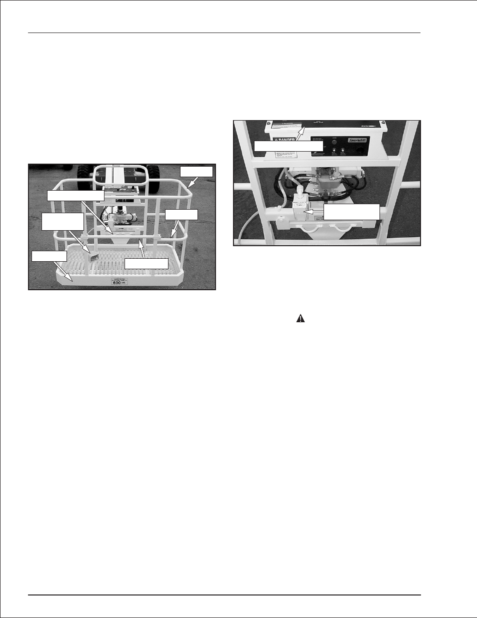 Ground controls switch 4-2, Platform foot switch 4-2, Guardrails 4-2 | Lanyard anchors 4-2, Ground fault circuit interrupter 4-2, Tilt alarm 4-2, Engine protection systems 4-2, Electrical power outlet, 4-2, 6-5, 7-8, 8-4, Accidental conductor grounding, 4-2, Ground fault circuit interrupter, 4-2, 7-9 | Snorkel TB37 2001 User Manual | Page 16 / 58
