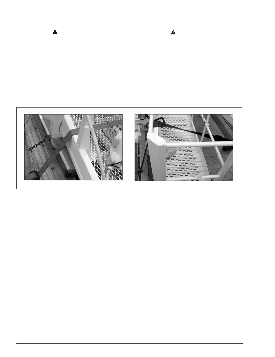 Caution, Chapter 9. stowing and transporting | Snorkel TB37 2001 User Manual | Page 46 / 58