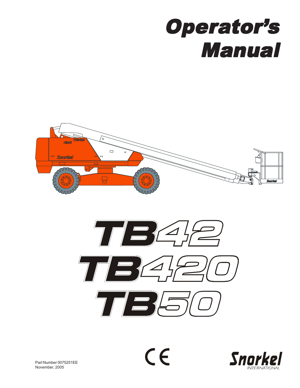 Snorkel TB50 CE 11-05 User Manual | 68 pages