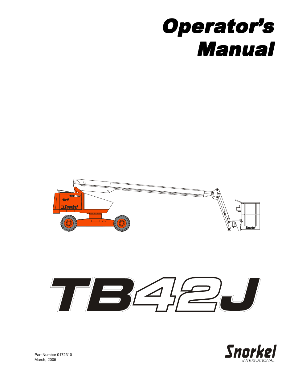 Snorkel TB42J User Manual | 68 pages