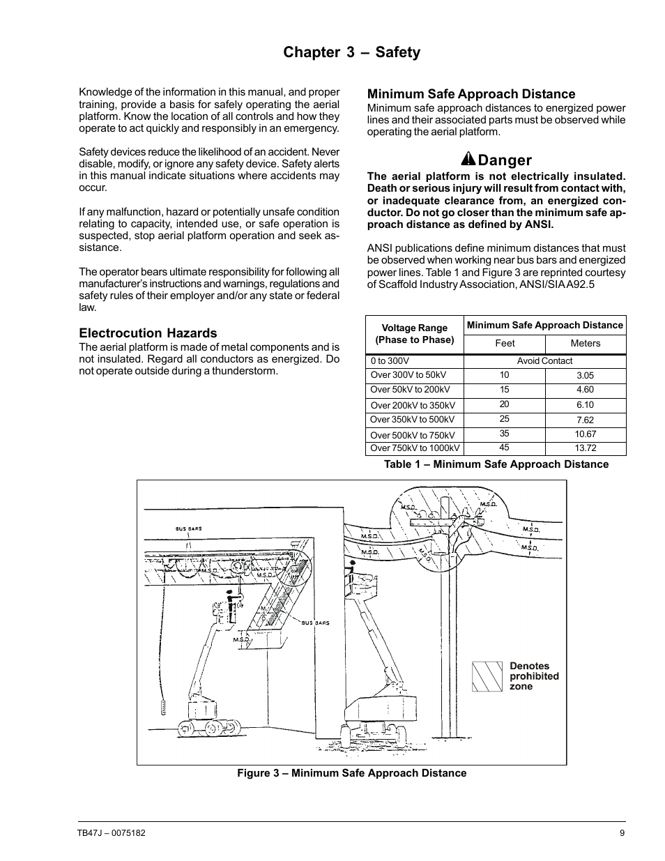 Chapter 3 – safety, Danger | Snorkel TB47J User Manual | Page 13 / 72
