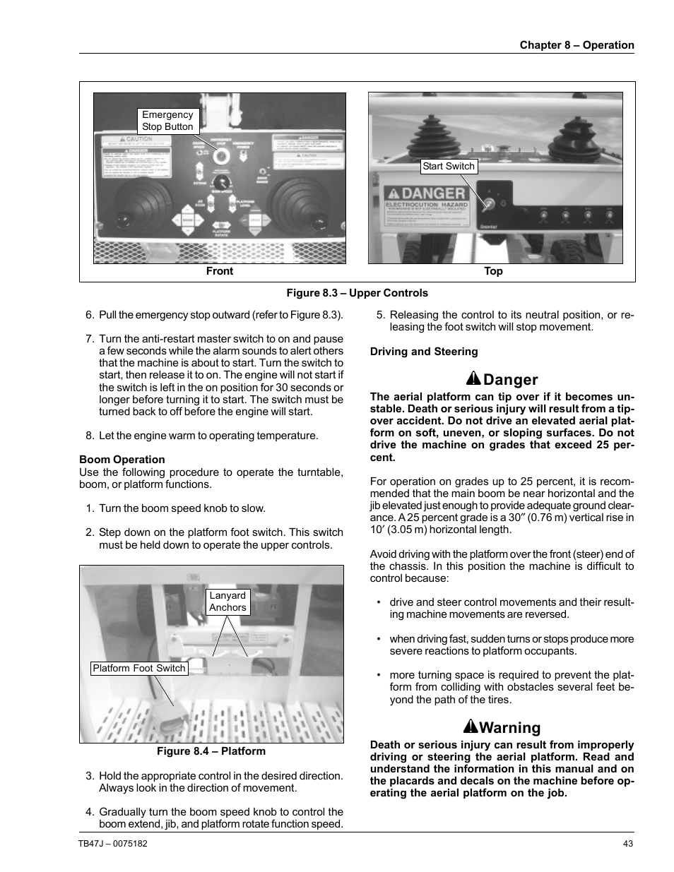Danger, Warning | Snorkel TB47J User Manual | Page 47 / 72