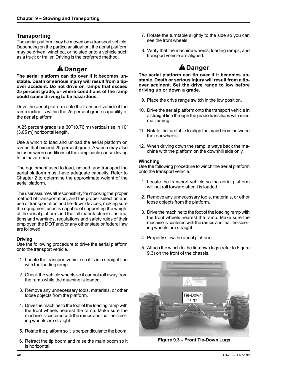 Danger | Snorkel TB47J User Manual | Page 52 / 72
