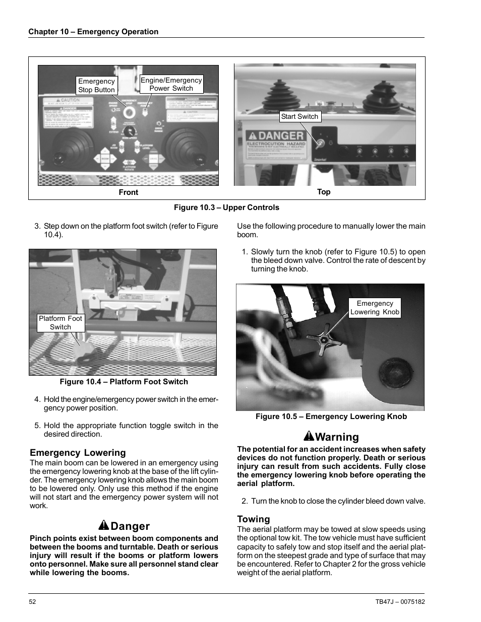 Danger, Warning | Snorkel TB47J User Manual | Page 56 / 72