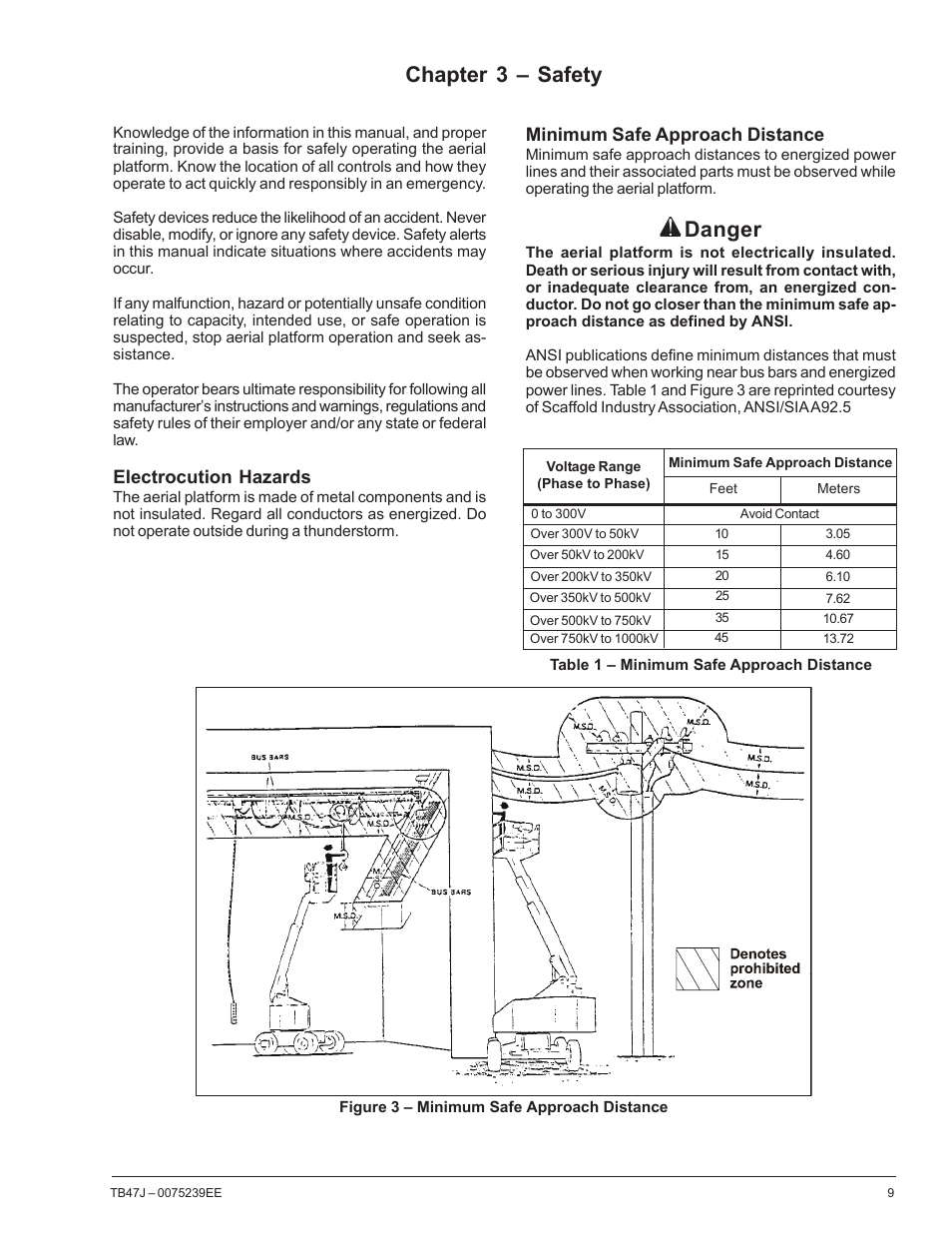 Chapter 3 – safety, Danger | Snorkel TB47J CE User Manual | Page 13 / 66