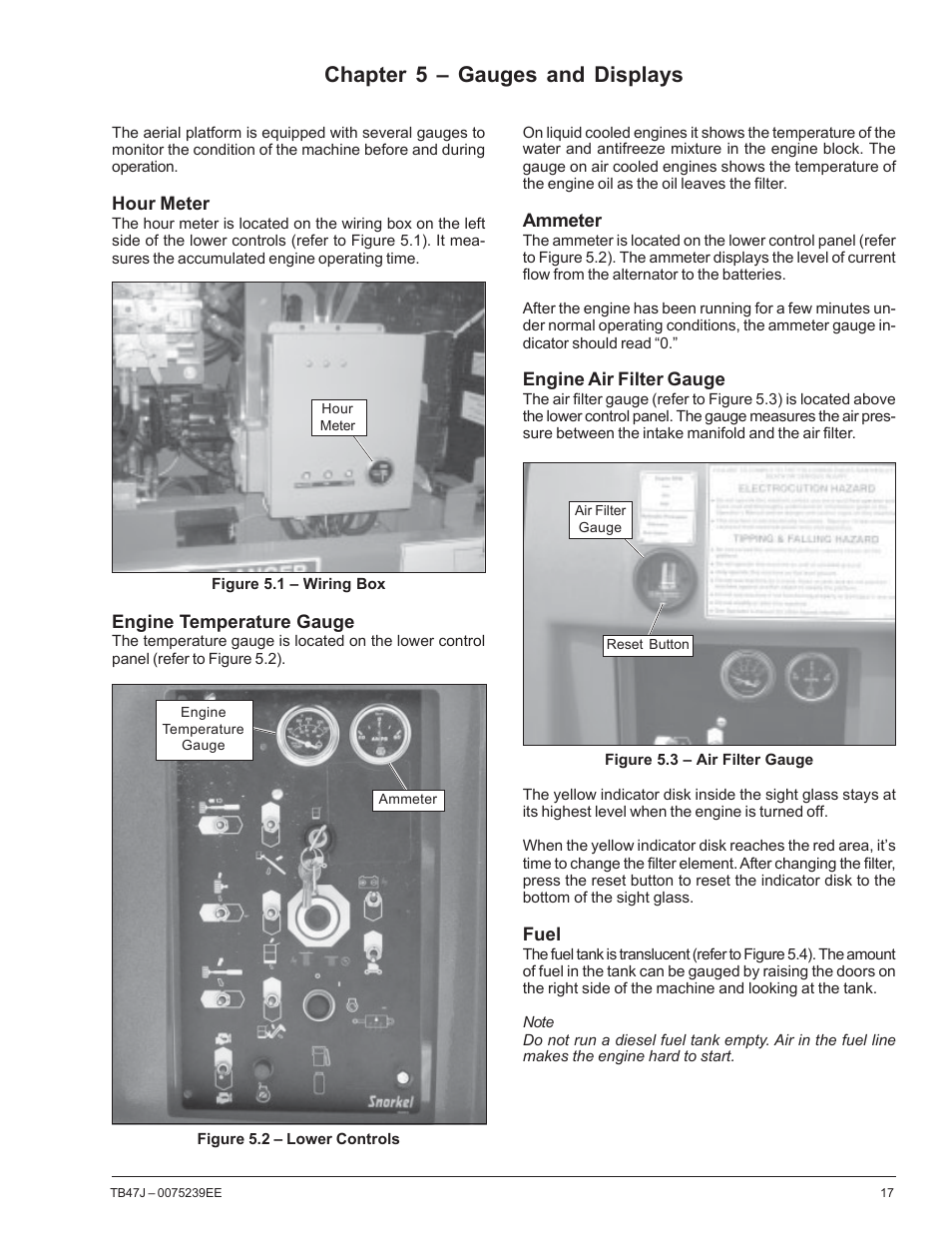 Chapter 5 – gauges and displays | Snorkel TB47J CE User Manual | Page 21 / 66