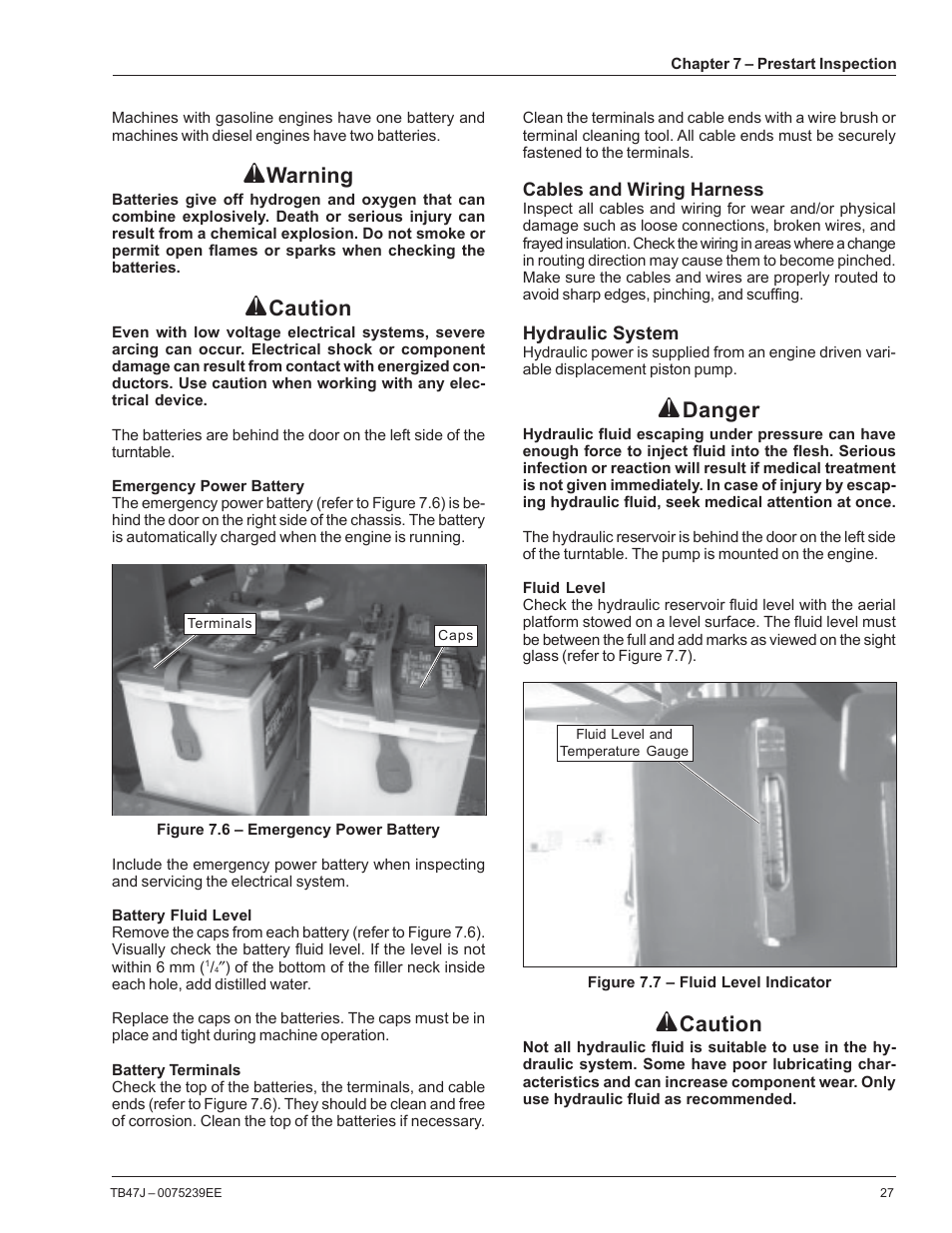 Warning, Caution, Danger | Snorkel TB47J CE User Manual | Page 31 / 66