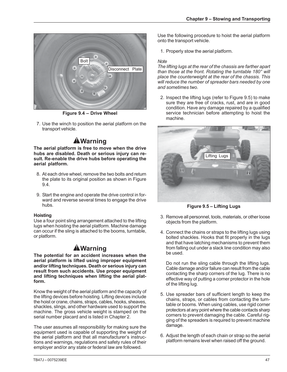 Warning | Snorkel TB47J CE User Manual | Page 51 / 66