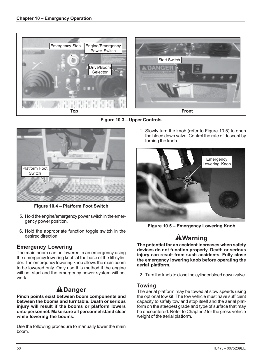 Danger, Warning | Snorkel TB47J CE User Manual | Page 54 / 66