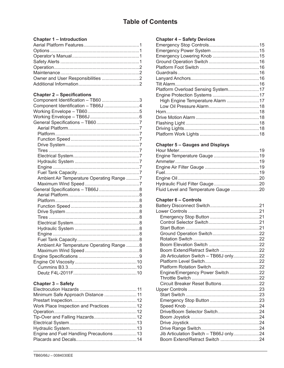 Snorkel TB66J CE User Manual | Page 3 / 64