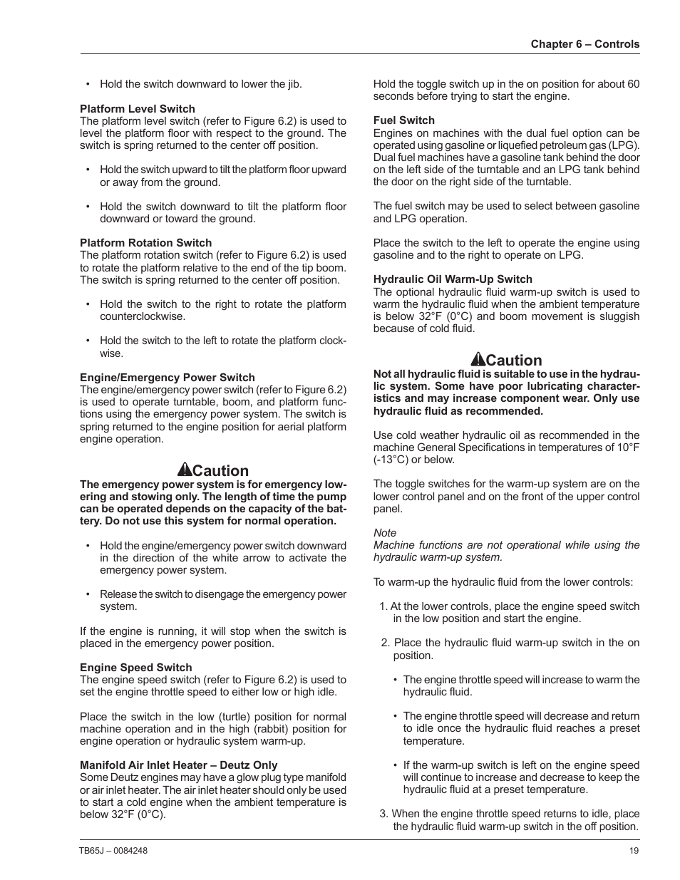 Caution | Snorkel TB65J User Manual | Page 23 / 74